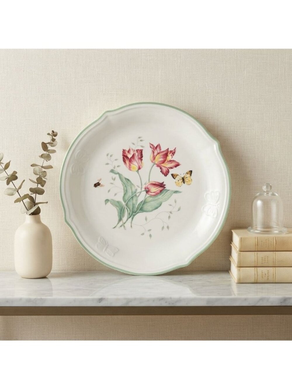 Lenox Butterfly Meadow Friends & Family Gather Here Serving Platter Plate